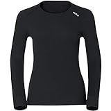 Odlo Damen ACTIVE WARM Baselayer Langarm-Shirt mit Rundhals, Black, M
