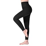 SINOPHANT Leggings Damen High Waist - Blickdicht Leggins mit Bauchkontrolle für Sport Yoga Gym(1 Schwarz,S-M)