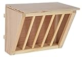 Kerbl Heuraufe aus Holz mit Sitzbrett für Stall/Auslauf, Für Kaninchen/Hasen/Meerschweinchen/Nager, 25 x 17 x 20 cm