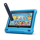 Kindgerechter Tablet-Eingabestift von Amazon, mit Befestigung, 2er-Pack, blau