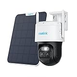 Reolink PTZ Überwachungskamera Aussen Akku mit Auto-Tracking & Auto-Zoom, Dual Lens, 4MP Solar WLAN Kamera Outdoor, 2,4/5GHz WiFi, 30m Farbnachtsicht, KI-Erkennung, 360° View, TrackMix+Solarpanel