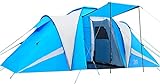 TIMBER RIDGE Zelt 6 Personen 2 Kabinen Campingzelt mit Vorzelt Stehhöhe 2m | Wasserdicht WS 3.000 mm | Großer Wohnbereich Familienzelt Ideal für Camping, Reisen, Outdoor, Festivals