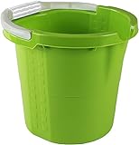 Rotho Daily Eimer 10l mit Softgriff, Ausguss und Skala, Kunststoff (PP) BPA-frei, grün, 10l (32,0 x 29,0 x 27,5 cm)