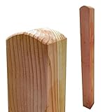 Zaunpfosten 9x9 cm 95 cm aus Lärchenholz Kopf gerundet Holz Lärche