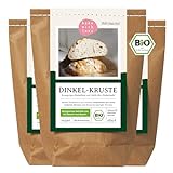 Bio Dinkel-Kruste Brotbackmischung - Backmischung Brot Dinkel ohne Weizen - Dinkelbrot backen - Brotbackautomat geeignet - Bake with Love - (3er Pack)