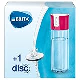 BRITA Wasserfilter-Flasche pink / Praktische Trinkflasche mit Wasserfilter für unterwegs aus BPA-freiem Kunststoff / Filtert beim Trinken / spülmaschinengeeignet, cm, 7.5 x 7.5 x 22.0 cm