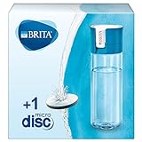 BRITA Wasserfilter-Flasche Vital Blau / Praktische Trinkflasche mit Wasserfilter für unterwegs aus BPA-freiem Kunststoff / Filtert beim Trinken / spülmaschinengeeignet, 7.5 x 7.5 x 22.0 cm