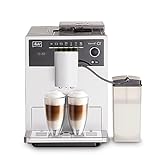 Melitta Caffeo CI E970-101 Kaffeevollautomat | mit Milchbehälter | Zweikammern-Bohnenbehälter | One Touch Funktion | 15 Bar | Automatische Reinigungsprogramme | Silber