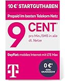 Telekom MagentaMobil Prepaid Basic SIM-Karte | 9ct pro Minute/SMS in alle dt. Netze | 10 EUR Startguthaben | Ohne Vertragsbindung I Volle Kostenkontrolle