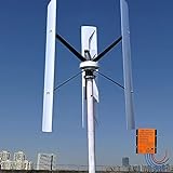 Genway Power Windkraftanlage Vertikal VAWT 1000W 48V Heimgebrauch Achse Windgenerator-Kits 3 Aluminiumlegierung Klinge Mit MPPT Laderegler