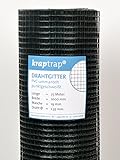 Kraptrap® Volierendraht SCHWARZ Drahtgitter I Drahtzaun Käfigzaun (1m x 25m 19mm)