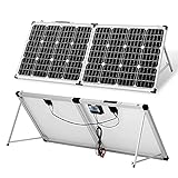 DOKIO Faltbares mobiles Solar-Panel 100 Watt mit monokristallinen Zellen, Integrierter 12-Volt-Laderegler und 2 USB-Port