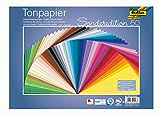folia 6725/50 99 - Tonpapier Mix, 25 x 35 cm, 130 g/qm, 50 Blatt sortiert in 50 Farben - ideale Grundlage für vielseitige Bastelarbeiten