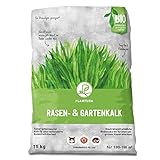 Plantura Premium Rasen- & Gartenkalk, 15 kg für 100-150 m², fein gekörnter kohlensaurer Kalk, gegen Moos im Rasen