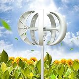 Windkraftanlage, Windturbine Generator Vertikale Achse Windkraftanlage 24V 600W 5 Blades Weiß Laterne Elektromagnetisch Steuersystem