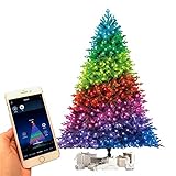 FlinQ Bluetooth Weihnachtsbaum Lichterkette App Gesteuert - RGB Led Weihnachtsbaumbeleuchtung mit Timer - 160 Bunte Christmas Lights für Innen und Außen - IP44 Wetterfest - 19M