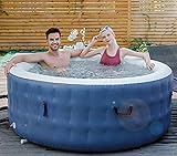 DURAERO Whirlpool aufblasbar SPA, bis 4 Personen, 110 Massagedüsen, Außenwänden aus robustem Material, geeignet für In- & Outdoor, Kabelose Fernbedienung, 180x70cm, Dunkelblau