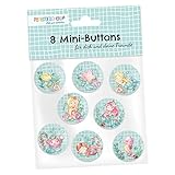 Papierdrachen 8 Mini Buttons (25mm) als Give Away für den Kindergeburtstag | Dekoration für Mäppchen oder Schulranzen | Geschenk zur Einschulung - Design Meerjungfrau - Set 1