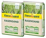 Floragard Rasen-Sand 2x15 kg für 20 m² • Rasenpflege • zum Lüften schwerer Böden • streuwagenfähig • zum Topdressing nach dem Vertikutieren • zum Ausgleichen von Unebenheiten